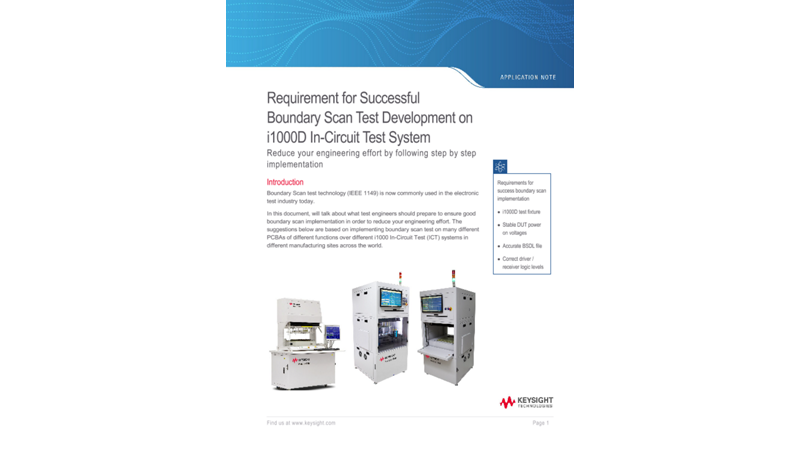 Boundary Scan Test Development on i1000D In-Circuit Test System